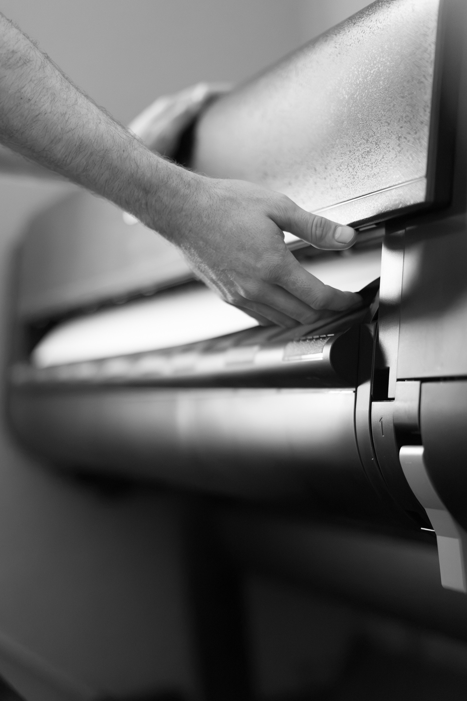 Loading fine art paper into the printer, AJK Images Dallas