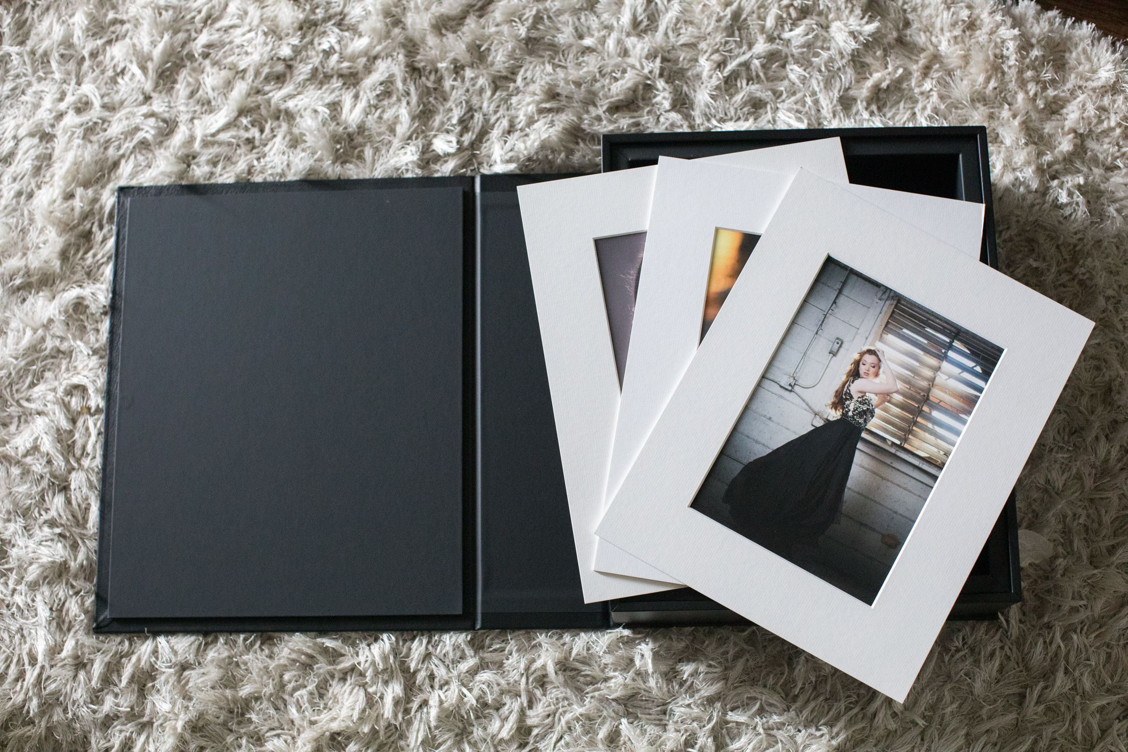 Handcrafted folio box with hand-matted fine art prints, AJK Images Dallas