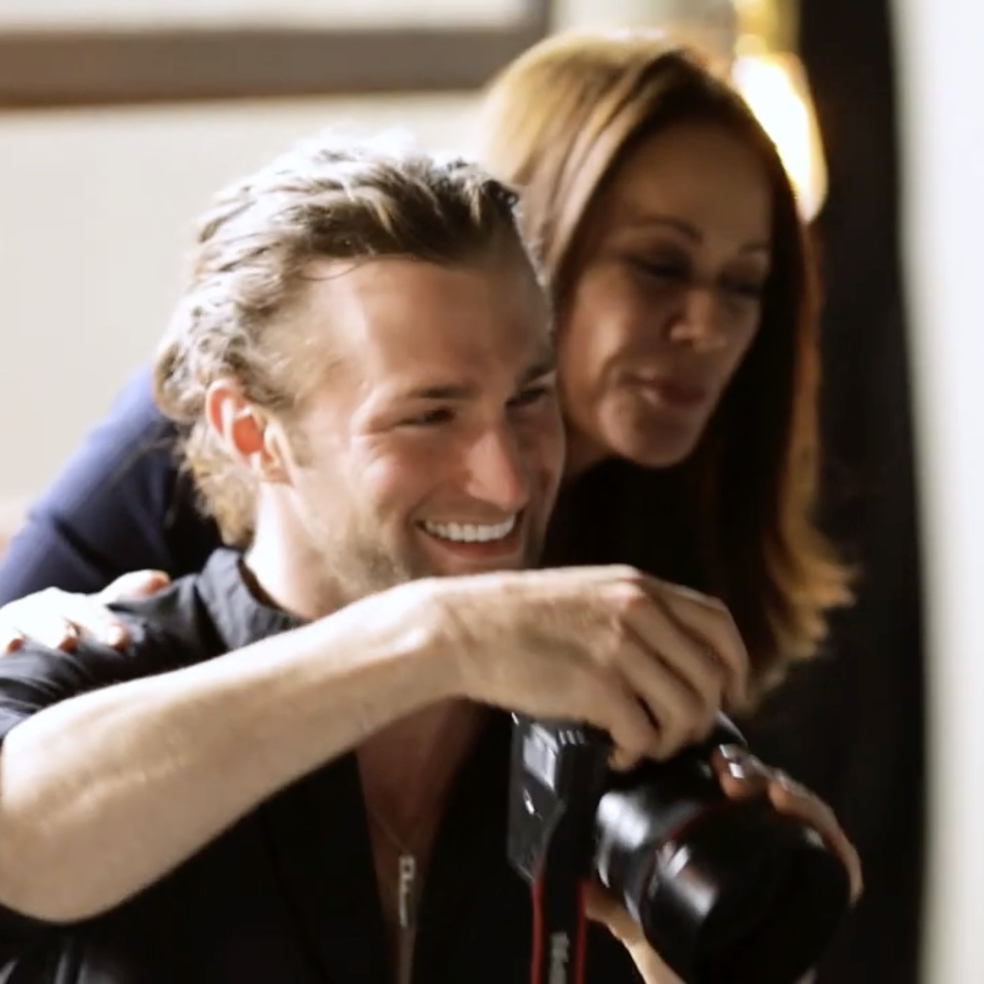 Sue Bryce and Andrew Knowles laughing behind the camera during the Studio Tours sitting, AJK Images Dallas