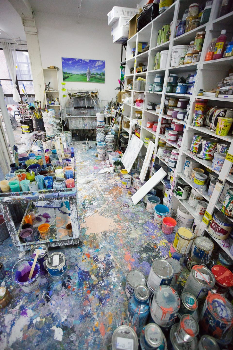 Hand-painted custom portrait backdrop commissioned from Oliphant Studio in New York for the AJK Images portrait studio in Dallas